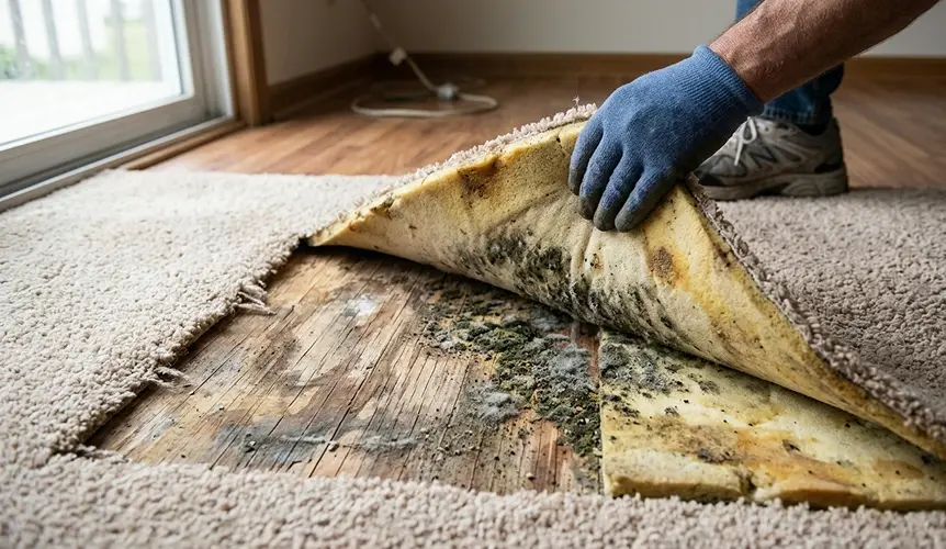 Hidden Mold Under Carpet From Pet Urine